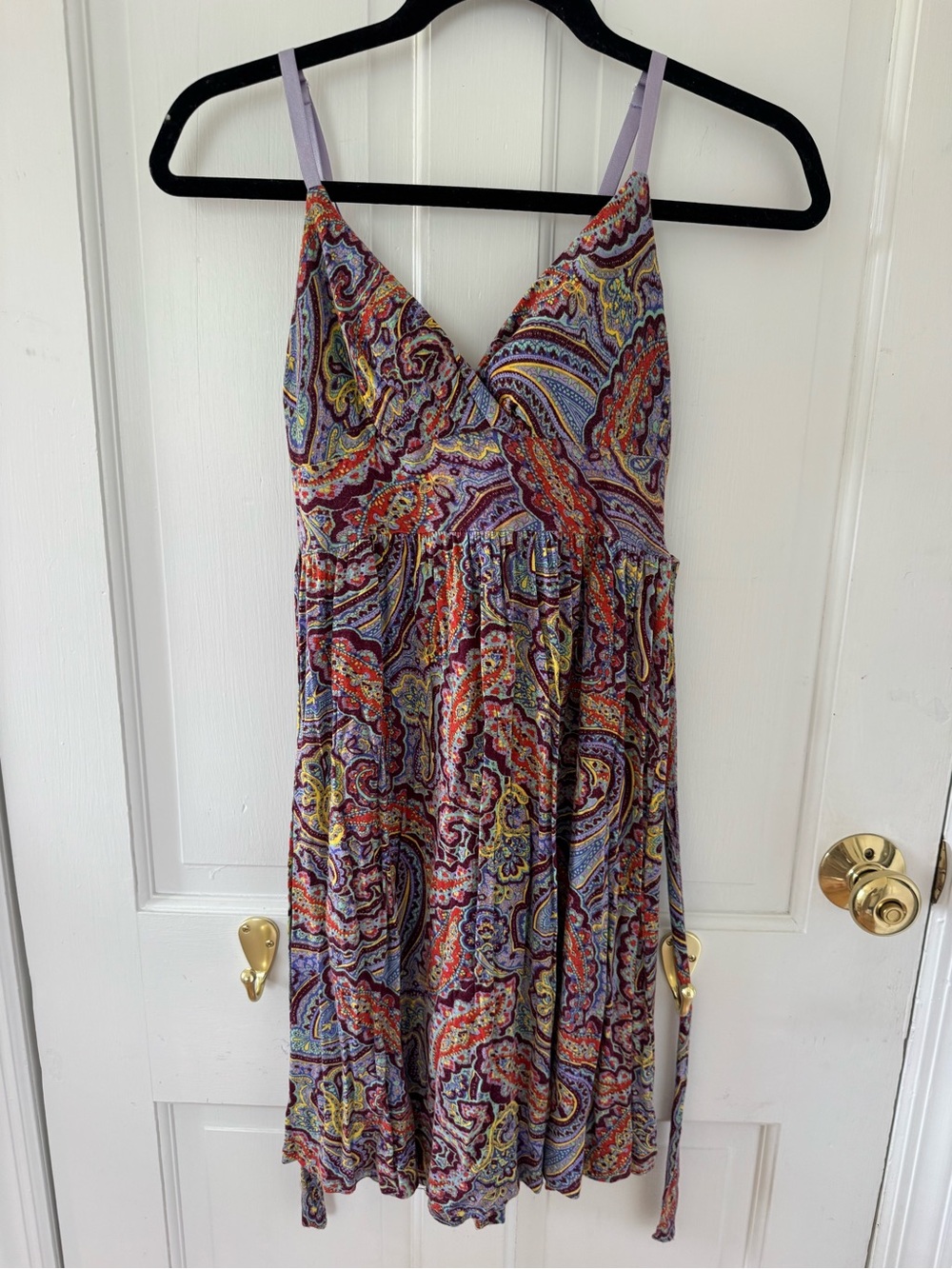 Derek Heart Purple Paisley Midi Dress